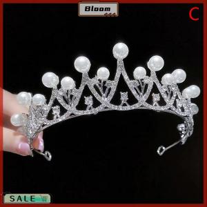 Follow Get New[Bloom Z] 2023 New Women Girls Color Crown Headwear Korean Tiara Fashion Birthday Dress Rhinestone Crown Hair Accessories