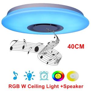 Angelila 16Inch LED Ceiling Lights Dimmable 24W With Bluetooth Speaker Music 3-Way Colors LED Ceiling Lamp for Home Hotel Bedroom