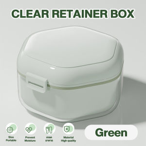 Denture Retainer Storage Box Mouth Guard Plastic Case Cleansing effervescent tablets Travel Oral Hygiene