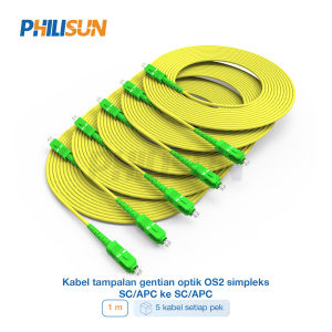 SC/APC to SC/APC OS2 9/125 μm Simplex Fiber Optic Patch Cord 3.0 mm LSZH 1-20 m 1 or 5 Cables PHILISUN