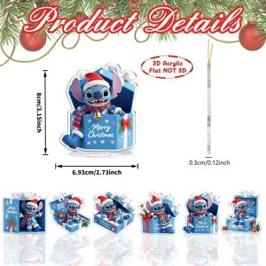 [COD]  New Cute Stitch Christmas Ornament Acrylic 2D Flat hanging ornaments Christmas tree decorations