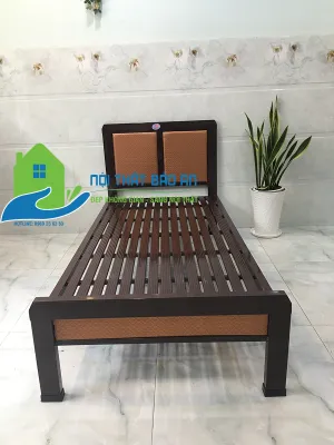 [HCM] Giường sắt kiểu gỗ kích thước từ 1m đến 1m8x2m - Bảo An