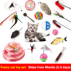 [11 piece set] Cat Interactive Toy Turntable Play Disc Ball Chase on Circle Tracks for Kittens and Adult Cats 4 Layers Interactive