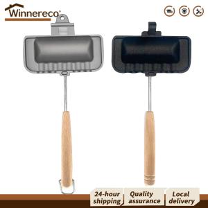 【Winnereco】 กระทะทอดแซนด์วิชสองด้านไม่ติดกระทะสำหรับเตาแก๊ส เครื่องครัวสำหรับอบและทอด