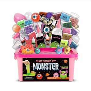 SG RumahHome® DIY Slime Making Kit for Kids Ice Cream/Mermaid/Monster Squishy Toy Safe Non-Toxic Gift with Storage Box