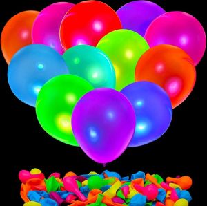 100 Pcs UV Neon Balloons Neon Glow Party Balloons UV Black Light Balloons Glow in the dark for Birthday Decorations Wedding Glow Party Supplies Blacklight Reactive Fluorescent Balloons