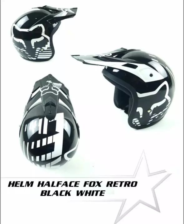 Fox Halff Shell HELM FOX HALF FACE CLASSIC HELMET FOX RETRO JADUL TRAIL ADVENTURE ...