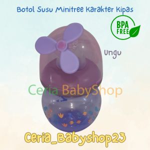 Botol Susu Bayi Minitree Model Kipas Bentuk Dot Bulat Baby Feeding Bottle Regular Neck 60ml Untuk Usia 0 Bulan New Born Bayi Baru Lahir sampai 3 Bulanan - Aneka Warna Biru Hijau Ungu Peach Sudah BPA Free Bisa Direbus Sterilisasi Mesin Mudah Dibersihkan