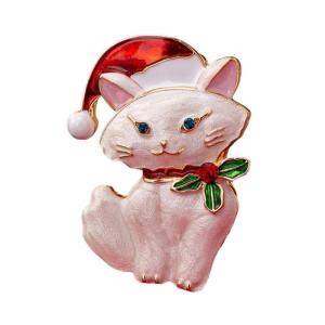 Artistic Cartoon Brooch Sturdy Alloy Material Everyday Wear Decorative Fashion Pin Kitten Enamel