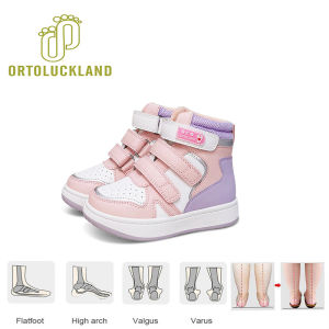 Ortoluckland Children Girls Orthopedic Sneakers Spring Kids School Training Shoes Clubfoot With Orthotic Arch Insole