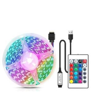 RGB LED Strip Light with 24key Remote Control Atmosphere Light for KTV Staircase Computer TV Screen Backlight Bedroom Livingroom Decoration