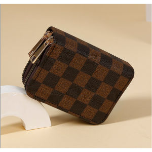 Ví nữ 2 khóa nhiều ngăn họa tiết caro cao cấp BAG U VUO98