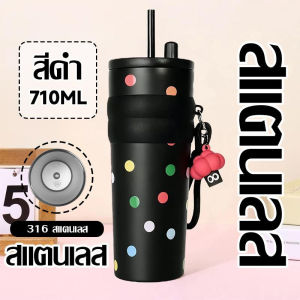 B.LIVEM กระบอกน้ำเก็บความเย็น แก้วเก็บความเย็น 710ML สเตนเลส316 สีไล่ระดับ เก็บความร้อนเย็นแก้วเก็บอุณหภูมิ กระติกน้ำเก็บความเย็น