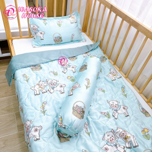 Bộ combo gối mền 3 món đi học vải Tencel 60s cho bé