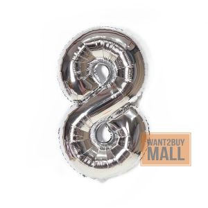🇲🇾 🏆 16 Inch A-Z 0-9 Alphabet Letters Number Foil Silver Color Party Birthday Balloon / Belon Emas Huruf Nombor 16 Inchi