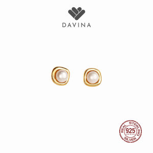 DAVINA Ladies Aqiella Earrings Gold Color Sterling Silver 925 - Anting Wanita Perak S925 Bulat