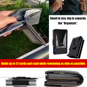 Carbon Fiber Clip Card Case Tracker Anti-theft Credit Card Holder Aluminum Alloy Light and Thin