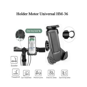 Holder Stang Motor HM 36 Handphone Stang Sepeda Penyangga HP Dudukan HP