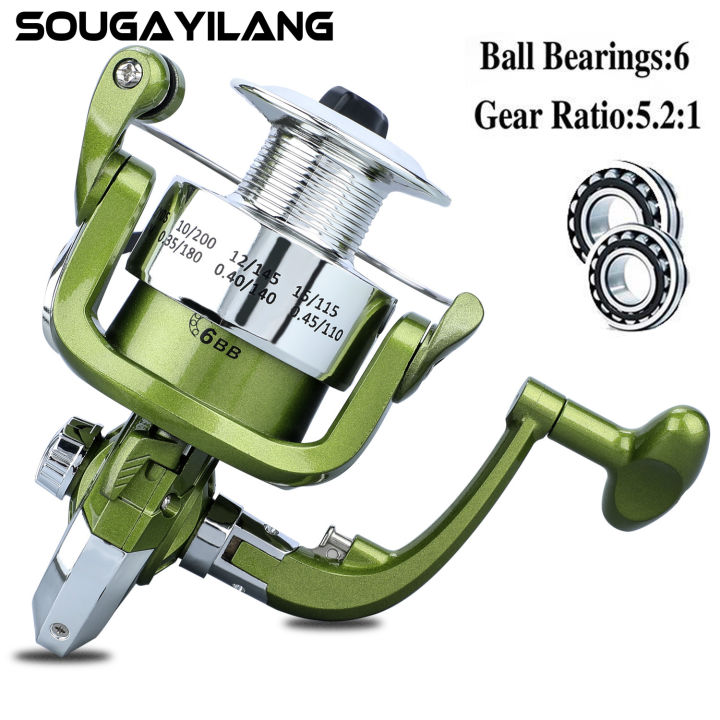 Sougayilang Spinning Reel 12+1BB Smooth Powerful Ultralight Fishing Reels 