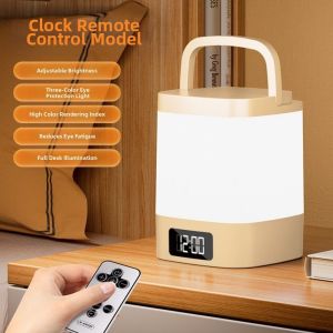 CHAOSON แบบพกพา ไฟกลางคืน LED สัมผัส แสดงเวลา ไฟหรี่แสงได้ โคมไฟตั้งโต๊ะ ความแปลกใหม่ ไร้สาย โคมไฟโต๊ะข้างเตียง ของตกแต่งบ้าน