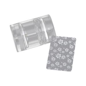 Silicon an toàn sơn in móng thiết lập trong suốt có thể nhìn thấy cơ thể thạch móng nghệ thuật mẫu công cụ với scraper cho DIY thiết kế đóng đinh