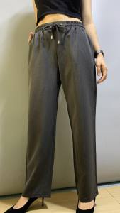 (M-XL) Plussize Freesize Casual Straightleg Pants Formal Office Suit Pants Elasticated (Garter) High Waist With Drawstring & Pockets for Women #9150