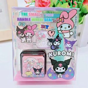 KIDS HAND ROLLER STAMP CHOP CARTOON FUN KUROMI 3 EXCHANGEABLE DESIGNS CHILDREN ROLLER STAMP
