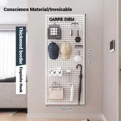 XUXU Large Wall storage Rack Shelves Cave Board Frame Stainless Steel Display Rack Drilling Installation Tool Hanging Board Rak Storan Dinding 洞洞板置物架