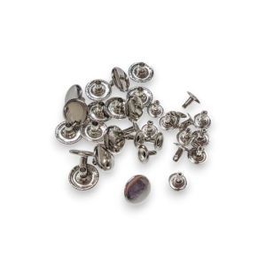 Paku Keling 15 mm Single/ Centang/ Rivet/ Tres Tinggi 10 mm Silver Black Nikel