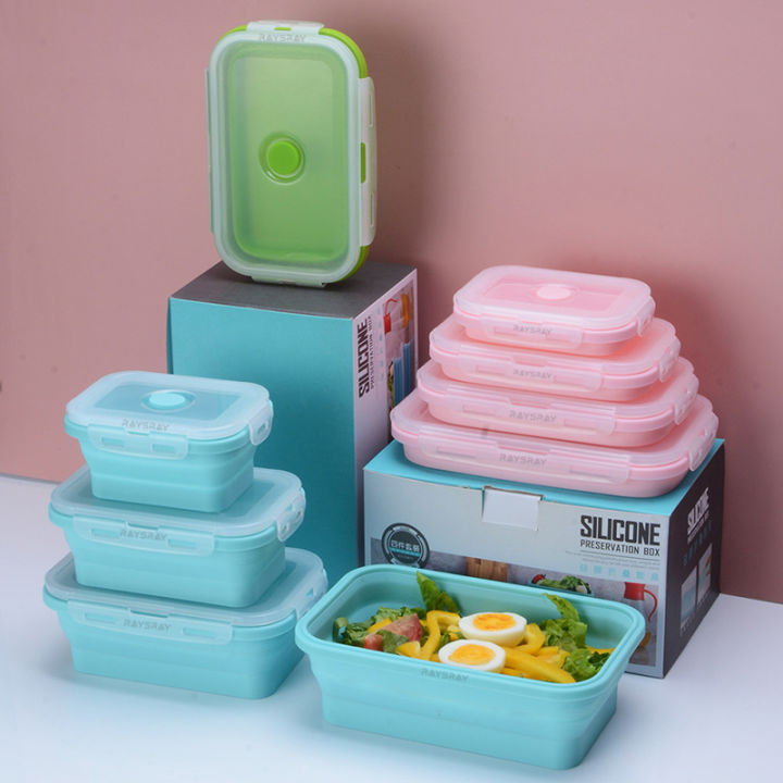 Collapsible Bowl Silicone Lunch Box Food Container Folding Lunchbox ...