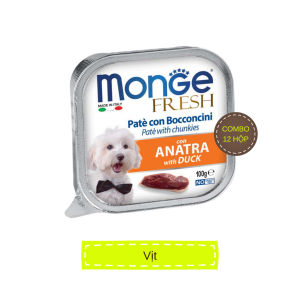 [Combo 12-24 hộp] Pate cho chó Monge nhiều vị nhập khẩu từ Ý 100g