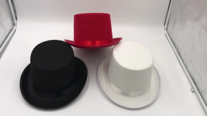 Nhà ảo thuật mũ đội đầu màu đen phía trên mũ đội đầu ảo thuật gia biểu diễn trang phục trang phục hóa trang mũ đội đầu biểu diễn sân khấu Jazz mũ