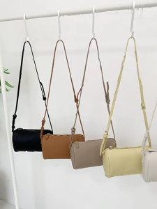 Cylindrical Crossbody Bag For Women PU Leather Shoulder BagsWith Adjustable Strap And Spacious Interior For Everyday Use