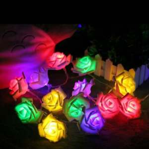 Đèn LED Hình Hoa Hồng 2.5M Đèn Dây Trang Trí Giáng Sinh Tiệc Cưới Vườn Thần Tiên Đèn Dây Hoa Leo Chạy Bằng Pin