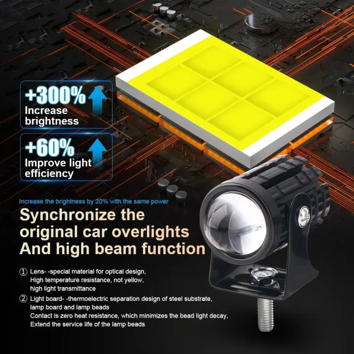 2PCS%2060W%20Super%20Bright%20Mini%20Driving%20Light%20Set%20Led%20Lights%20Motorcycle%20Headlight%202%20Color%20Car%20Dual%20Fishey%20-%20Image%207