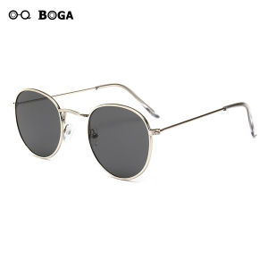 OQ BOGA 25 warna fesyen luaran Anti UV Sunglasses wanita lelaki perlindungan mata logam Oval Frame Sun Glasses UV400