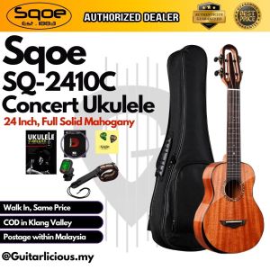 SQOE SQ-2410C 24 inch Concert Full Solid Mahogany Body Ukulele ( SQ2410C / SQ-UK / 2410 )