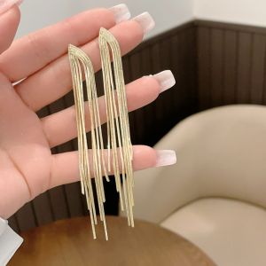 Thời Trang Hình Học Dây chuyền kim loại Bông tai tua dài Phụ Nữ phong cách Hàn Quốc Cá Tính Bông Tai Châu Âu Và Mỹ bông tai cỡ lớn đồ trang sức giọt nước Bông Tai