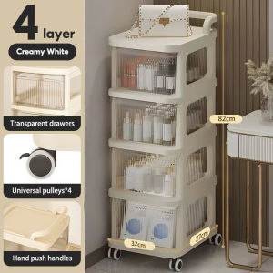 <𝙇𝙖𝙯𝙈𝙖𝙡𝙡> Drawer-Style Storage Box Toy and Snack Storage Trolley Baby Supplies multi-layer Kitchen Bathroom storage rack with wheels