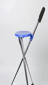 Senior Tungkod Adjustable Height Quad Cane Foldable Cane With Chair