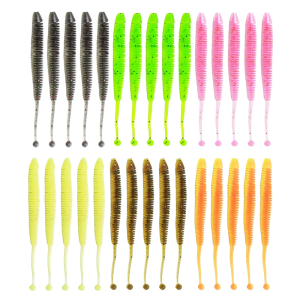 4.8/6/8cm nhân tạo Worm Baits 30pcs Mồi Câu Cá swimbaits đuôi mồi saltwater phụ kiện Mồi câu cá nước ngọt