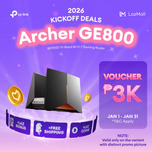 TP-Link Official Store | Archer GE800 BE19000 | 19 Gbps Tri-Band Whole Home Mesh Smart Access Point WiFi 7 Router