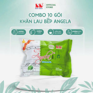 Combo Khăn lau bếp Angela vải bi 30 tờ (24x31cm) hương chanh diệt khuẩn và khử mùi tối đa