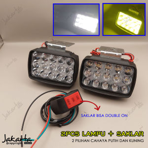 lampu tembak motor led 15 mata 2pcs + saklar lampu tembak PROMO HARGA MURAH HEAMT ONGKIR