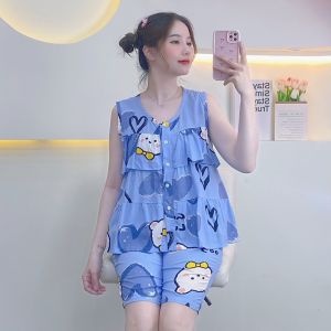 Đồ bộ bộ lanh mặc nhà nữ Áo sát cánh rèm Quần Lửng vải Tole mềm mịn mát SIZE MLXL- MítStore