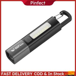 Mini Portable LED Torch USB Charging Camping Powerful Flashlight 3 Gears Zoomable Emergency Lantern 1200mAh for Outdoor Hiking Fishing