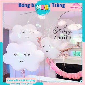Phụ Kiện Trang Trí - Bong bóng mây trắng dễ thương cute dùng trang trí tiệc tùng