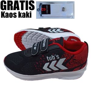 Sepatu Sekolah Anak Laki Laki Warna Hitam Perekat Usia 6-10 Tahun -KIDZTUBS1829