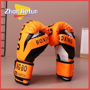 zhanjietun Kids 6oz Professional Boxing Training Sparring Gloves PU Leather Kids Breathable Muay Thai Punching Karate Training Gloves