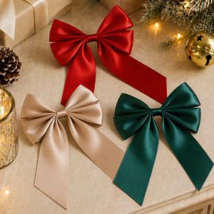 MAYIT 10Pcs Ruy băng dây chuyền nơ trang trí cây thông Noel 20 cm Đỏ Đồ trang trí hình charm cho cây thông Noel. Tự làm Đồ trang trí treo tường hình Giáng sinh. Dùng để trang trí nhà cửa.